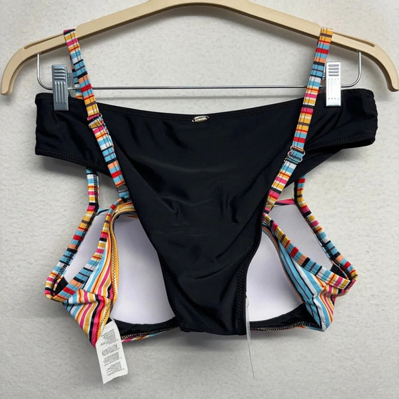 NWT Kamoni Bikini Stripe Top Black Bottom - Picture 4 of 16